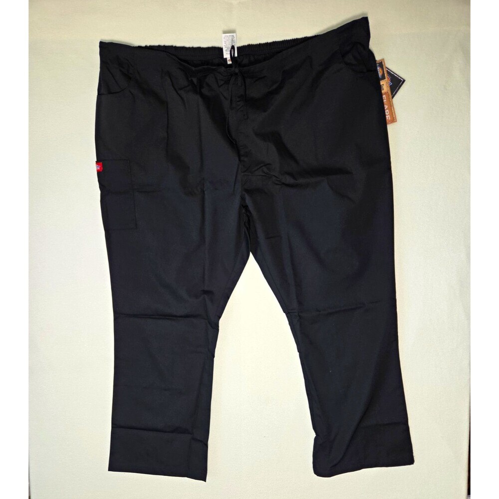 Dickies Medical Flare Scrub Pants Black 4XL Unisex Poly/Cotton Twill Drawstring